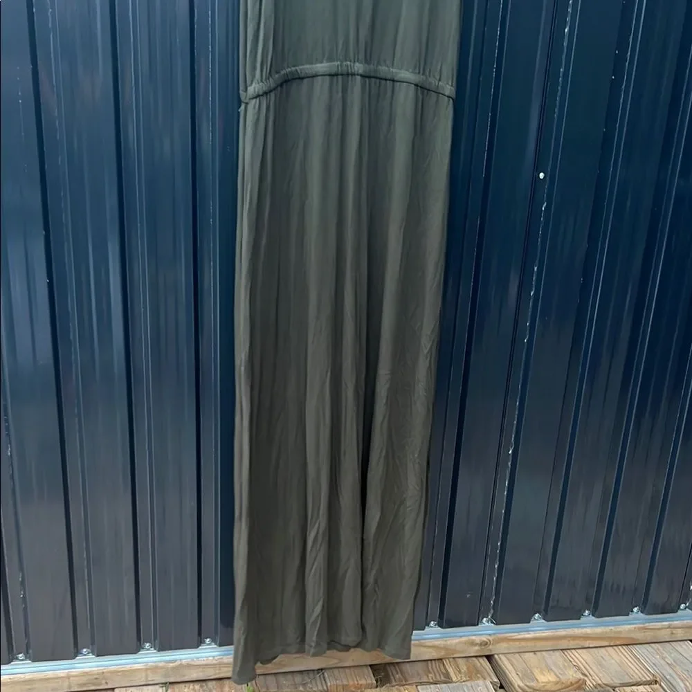 Michael Kors Olive Green Tank Maxi Dress Elastic Waist Plus Size 1X Fall Elegant